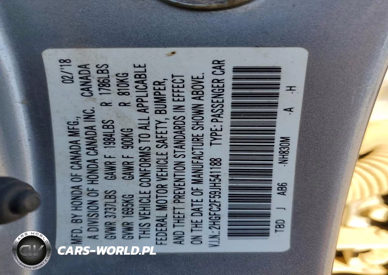 2018 Honda Civic Lx VIN:2HGFC2F59JH541188 - 13