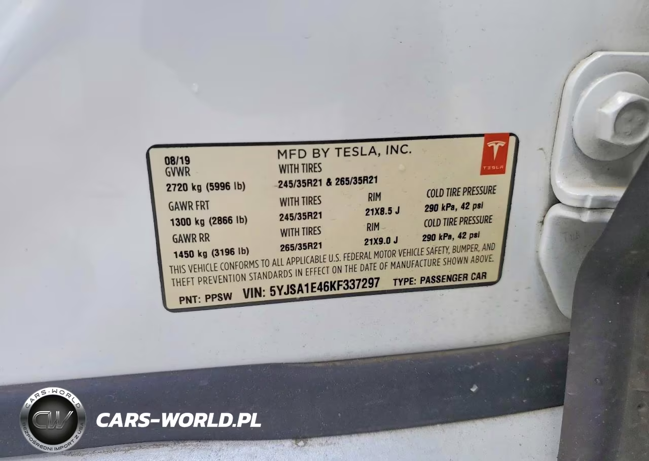 2019 Tesla Model S VIN:5YJSA1E46KF337297 - 12
