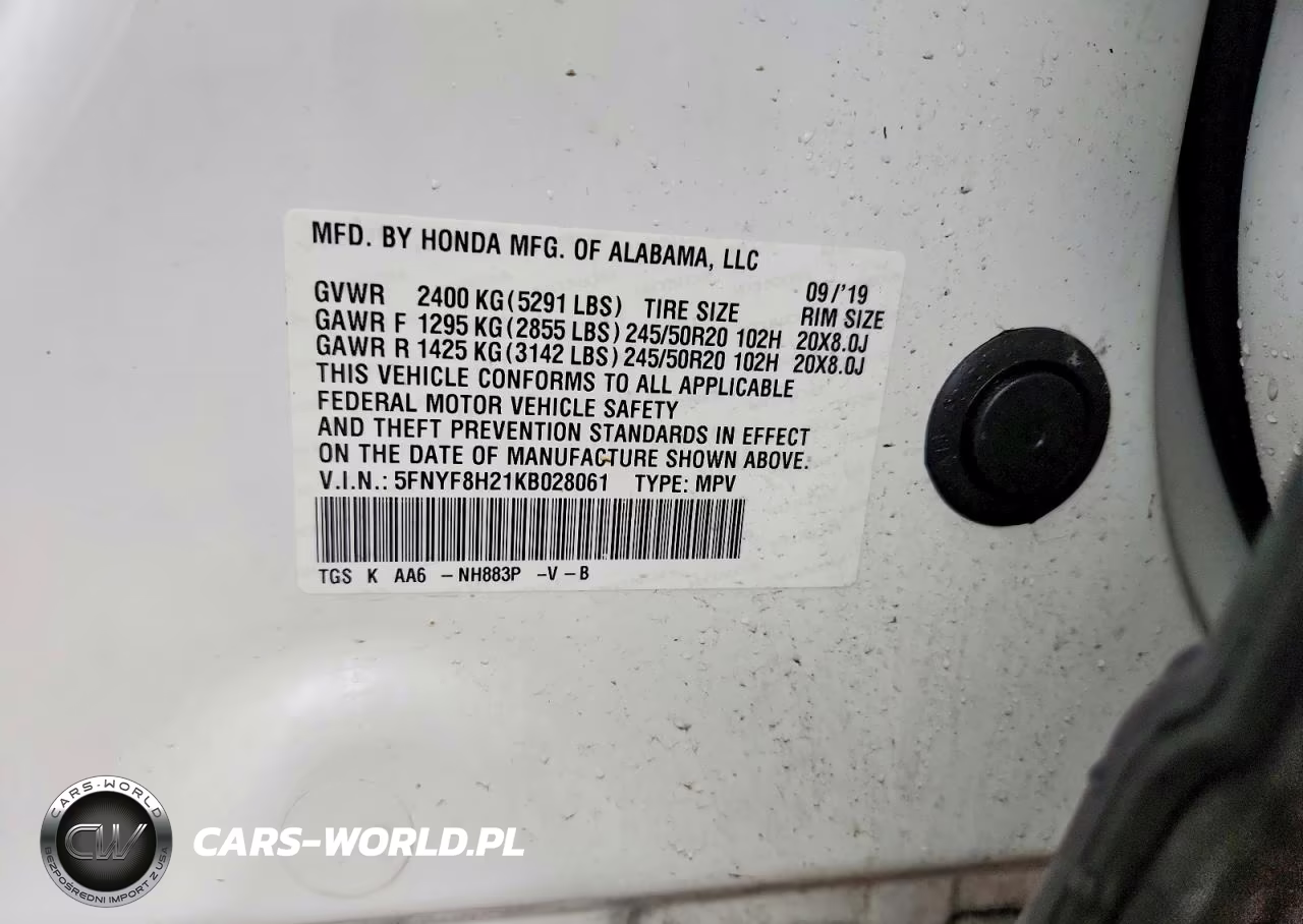 2019 Honda Passport Sport VIN:5FNYF8H21KB028061 - 12
