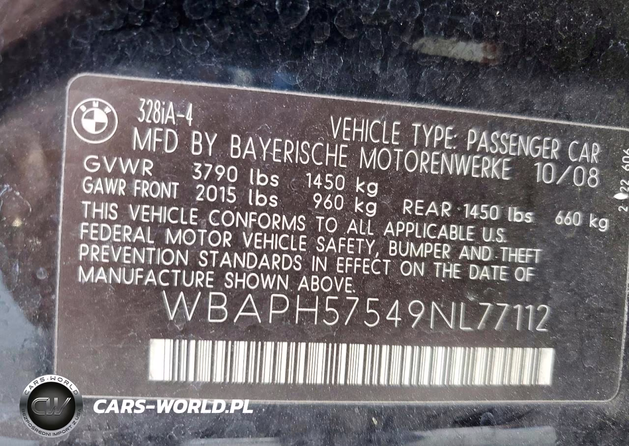 2009 BMW 328 I Sulev VIN:WBAPH57549NL77112 - 12