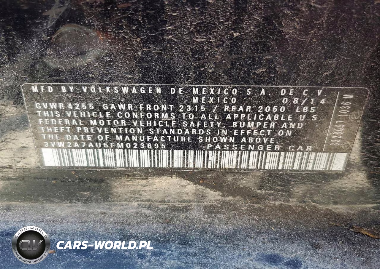 2015 Volkswagen Golf Tdi VIN:3VW2A7AU5FM023695 - 14
