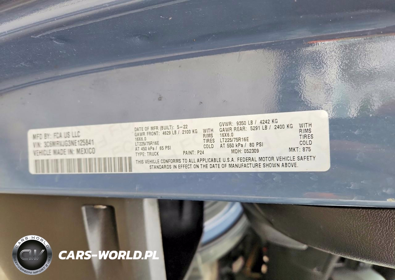 2022 Ram Promaster 3500 Delivery Van VIN:3C6MRVJG3NE125841 - 13