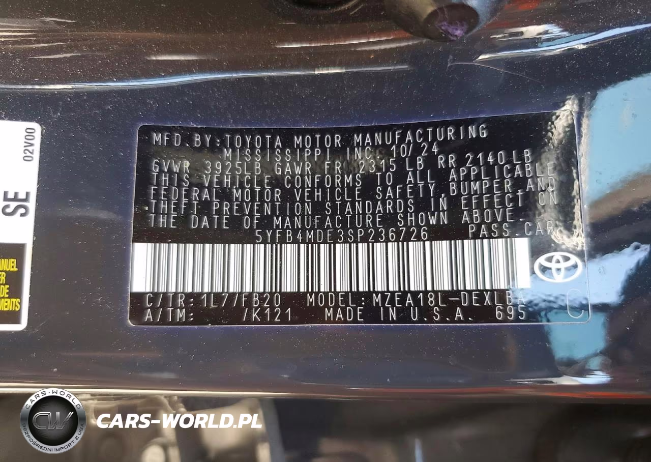 2025 Toyota Corolla Le VIN:5YFB4MDE3SP236726 - 13