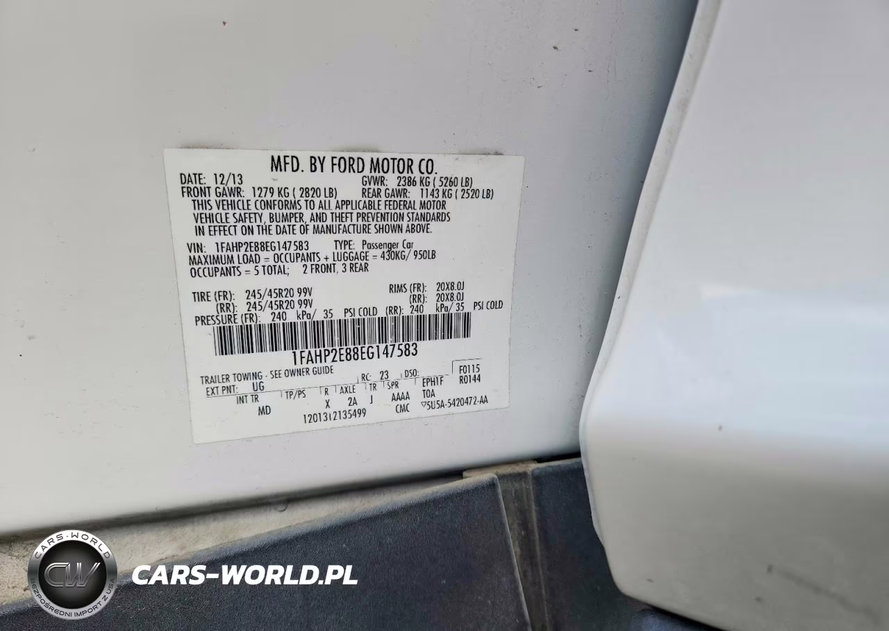 2014 Ford Taurus VIN:1FAHP2E88EG147583 - 12