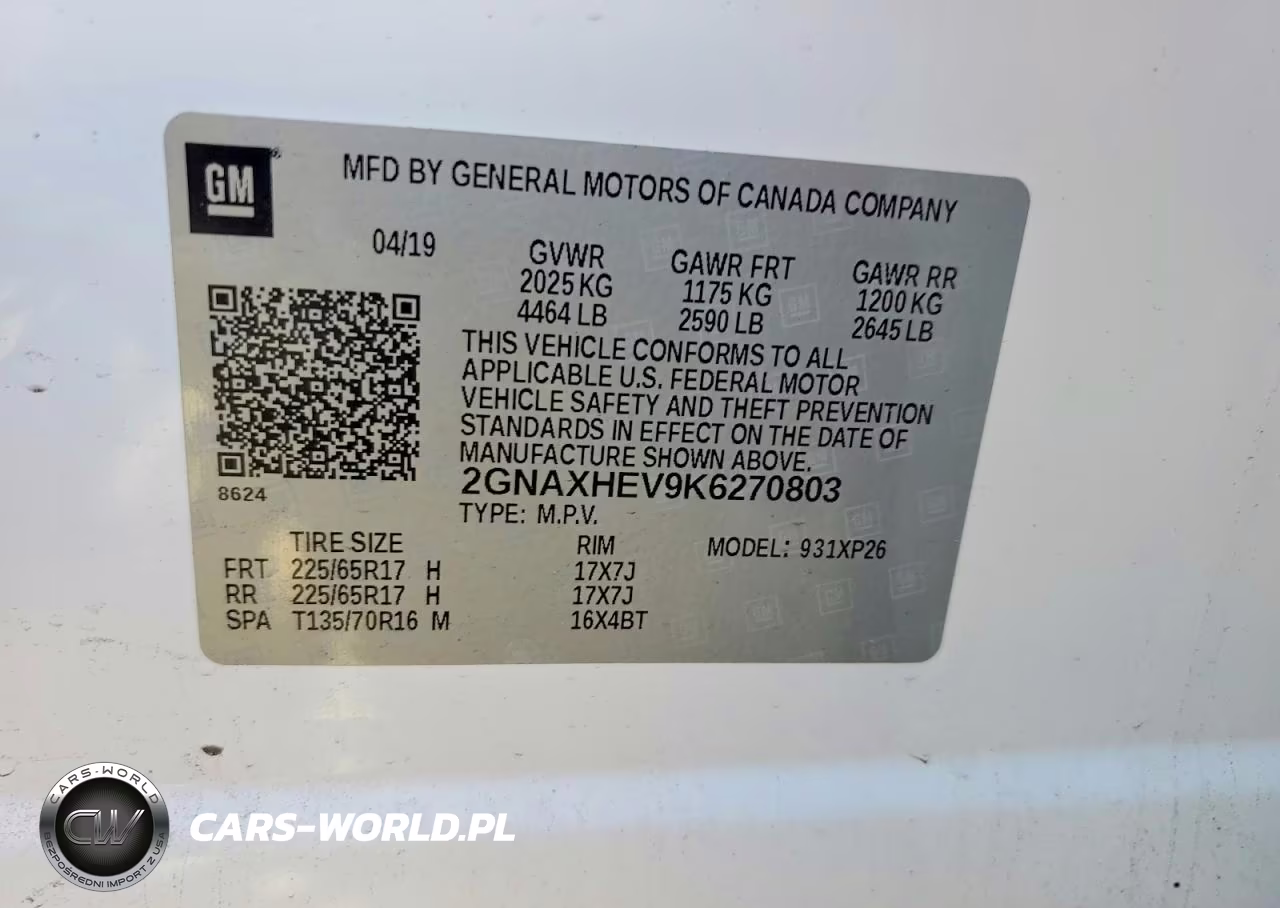 2019 Chevrolet Equinox Ls VIN:2GNAXHEV9K6270803 - 13
