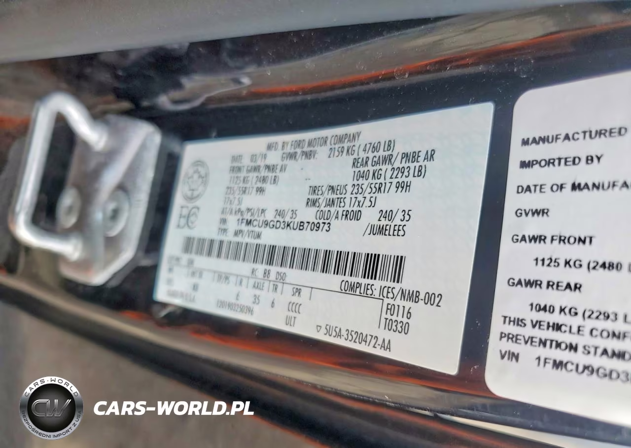 2019 Ford Escape Se VIN:1FMCU9GD3KUB70973 - 13