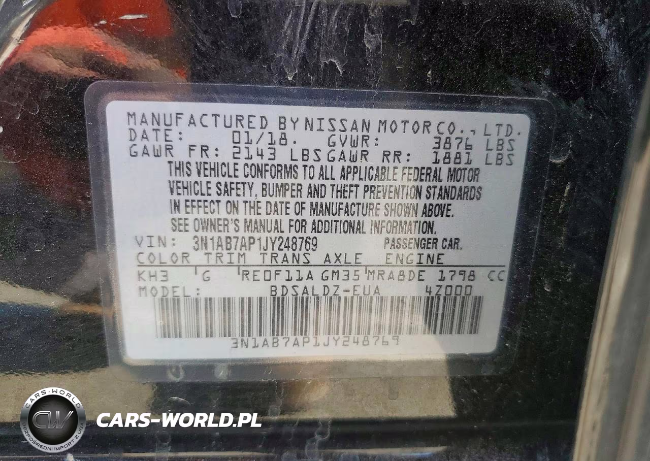 2018 Nissan Sentra Sv VIN:3N1AB7AP1JY248769 - 12