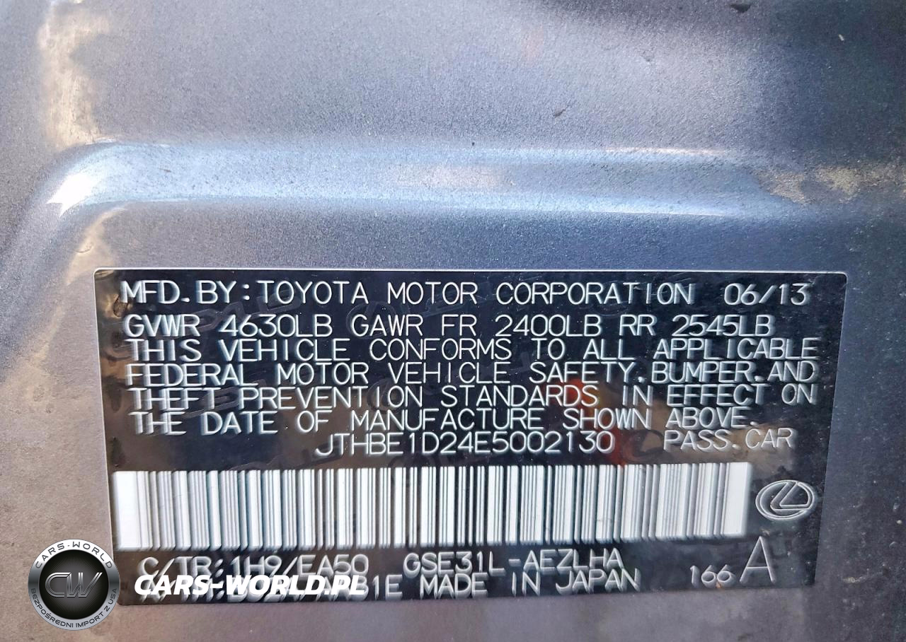 2014 Lexus Is 350 Base VIN:JTHBE1D24E5002130 - 13
