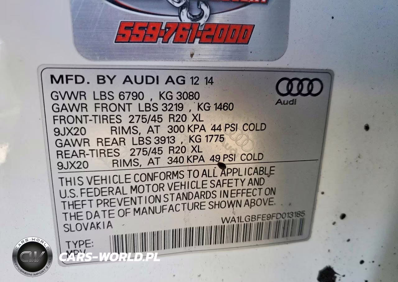 2015 Audi Q7 Premium Plus VIN:WA1LGBFE9FD013185 - 14