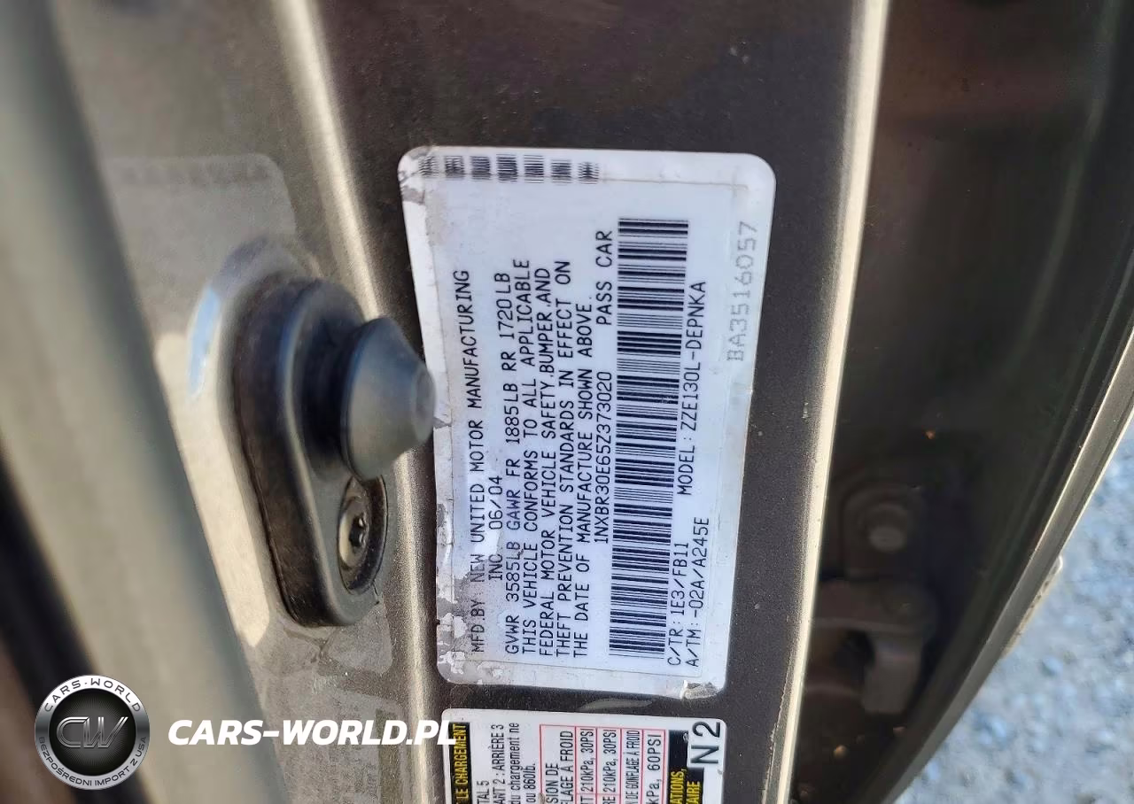 2005 Toyota Corolla Le VIN:1NXBR30E65Z373020 - 12