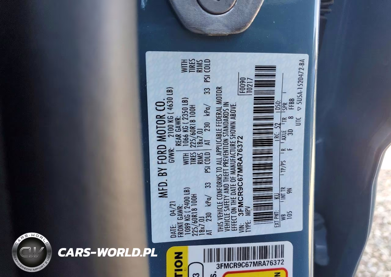 2021 Ford Bronco Sport Outer Banks VIN:3FMCR9C67MRA76372 - 14