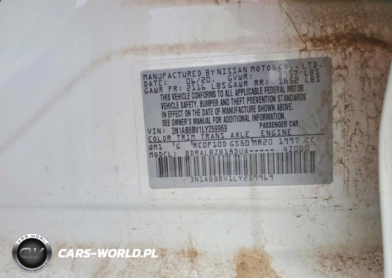 2020 Nissan Sentra S VIN:3N1AB8BV1LY259969 - 12