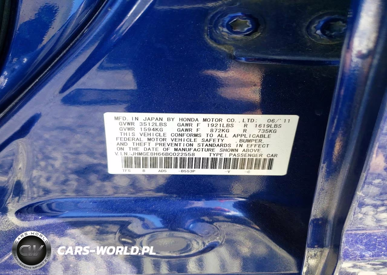 2011 Honda Fit Sport VIN:JHMGE8H66BC022558 - 12