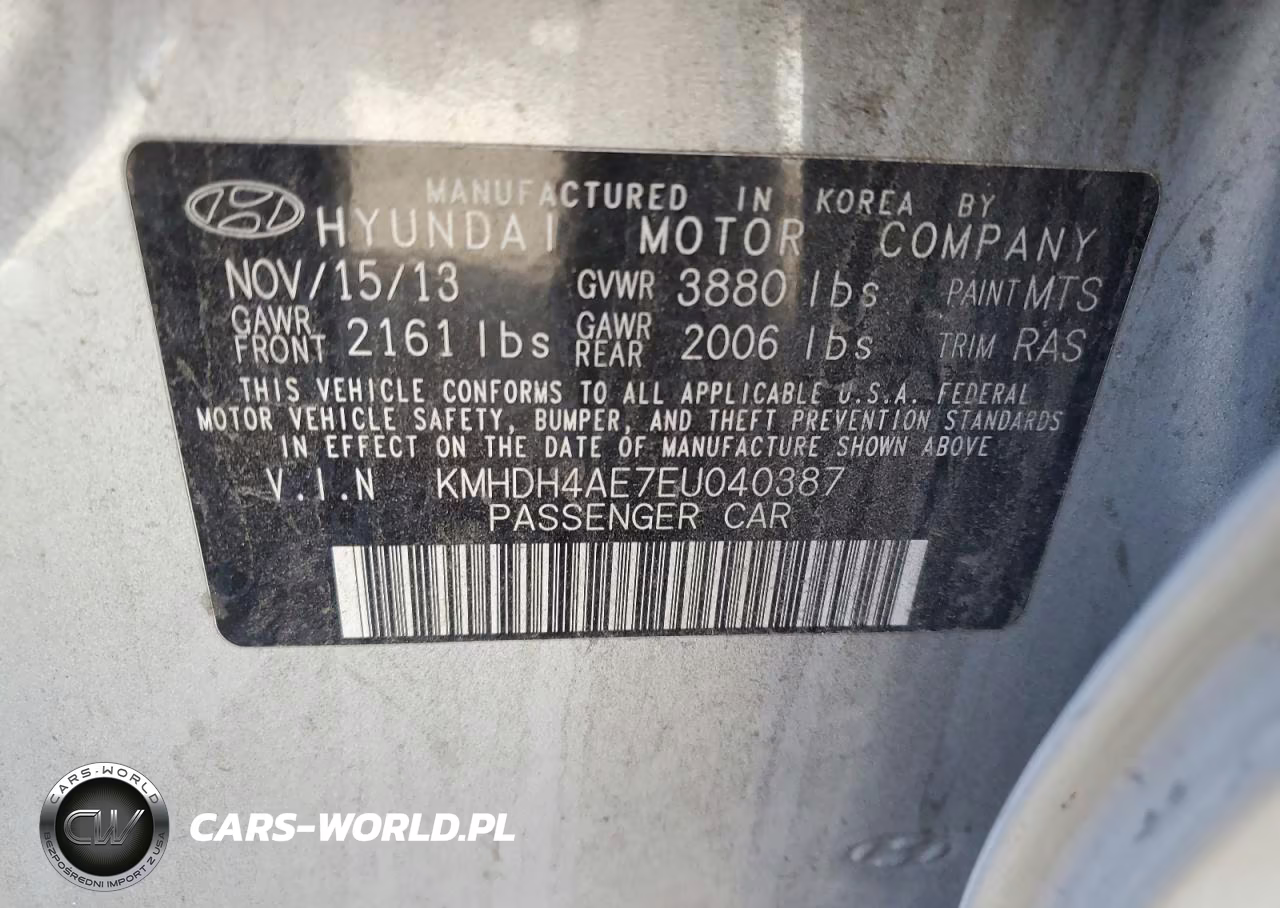 2014 Hyundai Elantra Se VIN:KMHDH4AE7EU040387 - 12