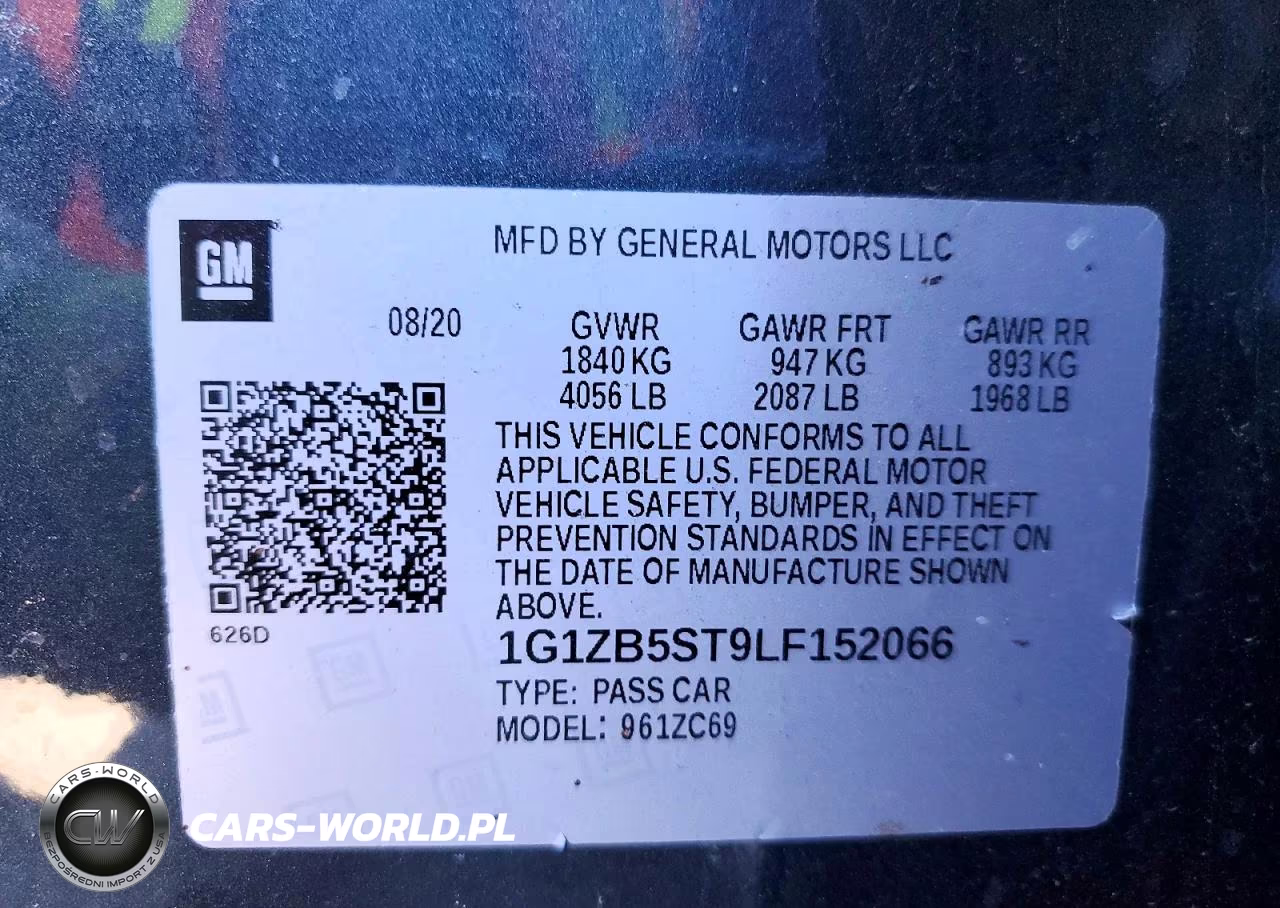 2020 Chevrolet Malibu Ls VIN:1G1ZB5ST9LF152066 - 12