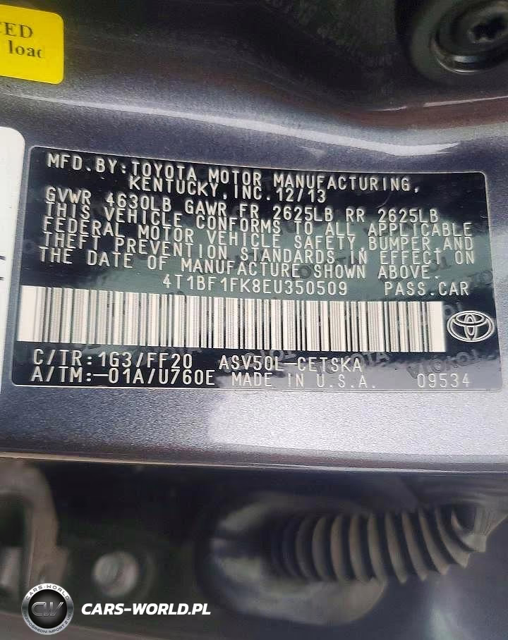 2014 Toyota Camry Se VIN:4T1BF1FK8EU350509 - 12