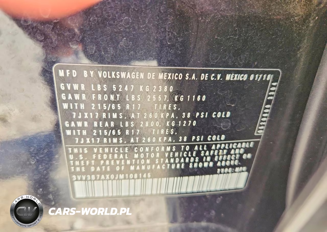 2018 Volkswagen Tiguan Se VIN:3VV3B7AX0JM108145 - 13