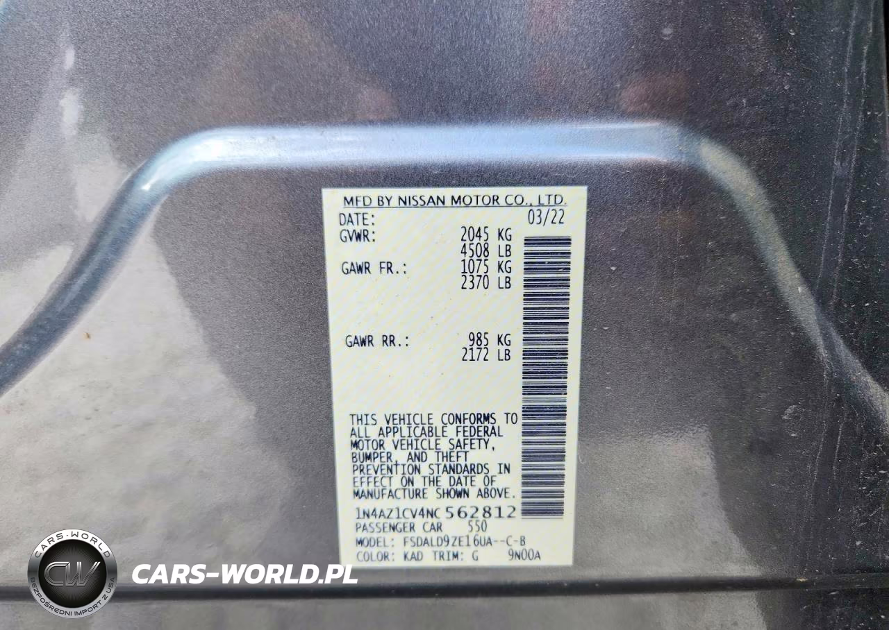 2022 Nissan Leaf Sv VIN:1N4AZ1CV4NC562812 - 13