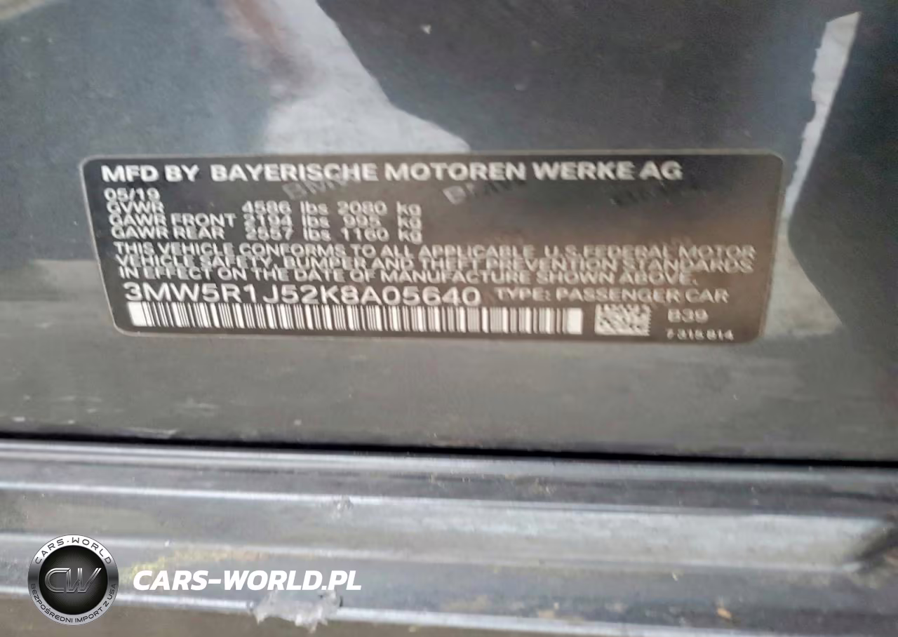 2019 BMW 330I VIN:3MW5R1J52K8A05640 - 12