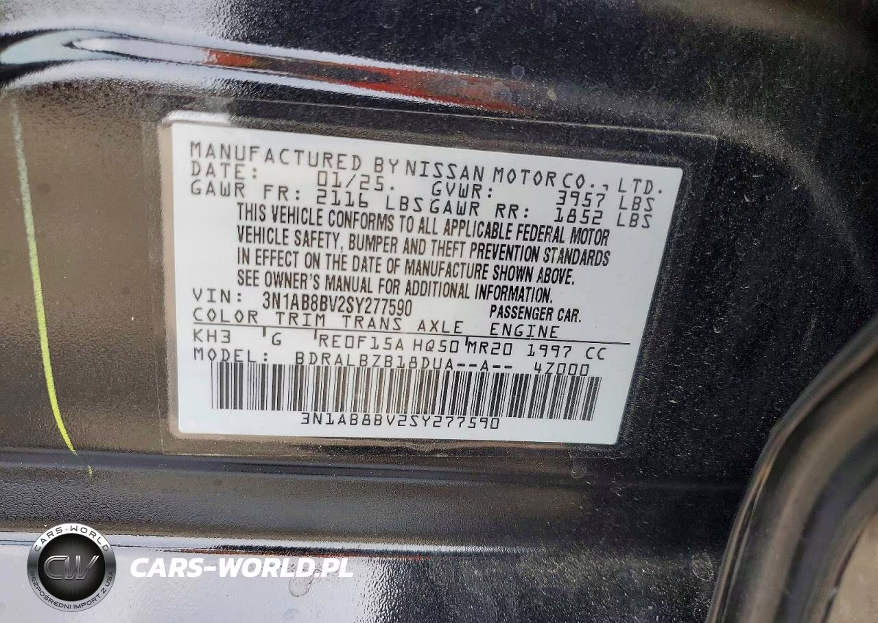 2025 Nissan Sentra S VIN:3N1AB8BV2SY277590 - 12