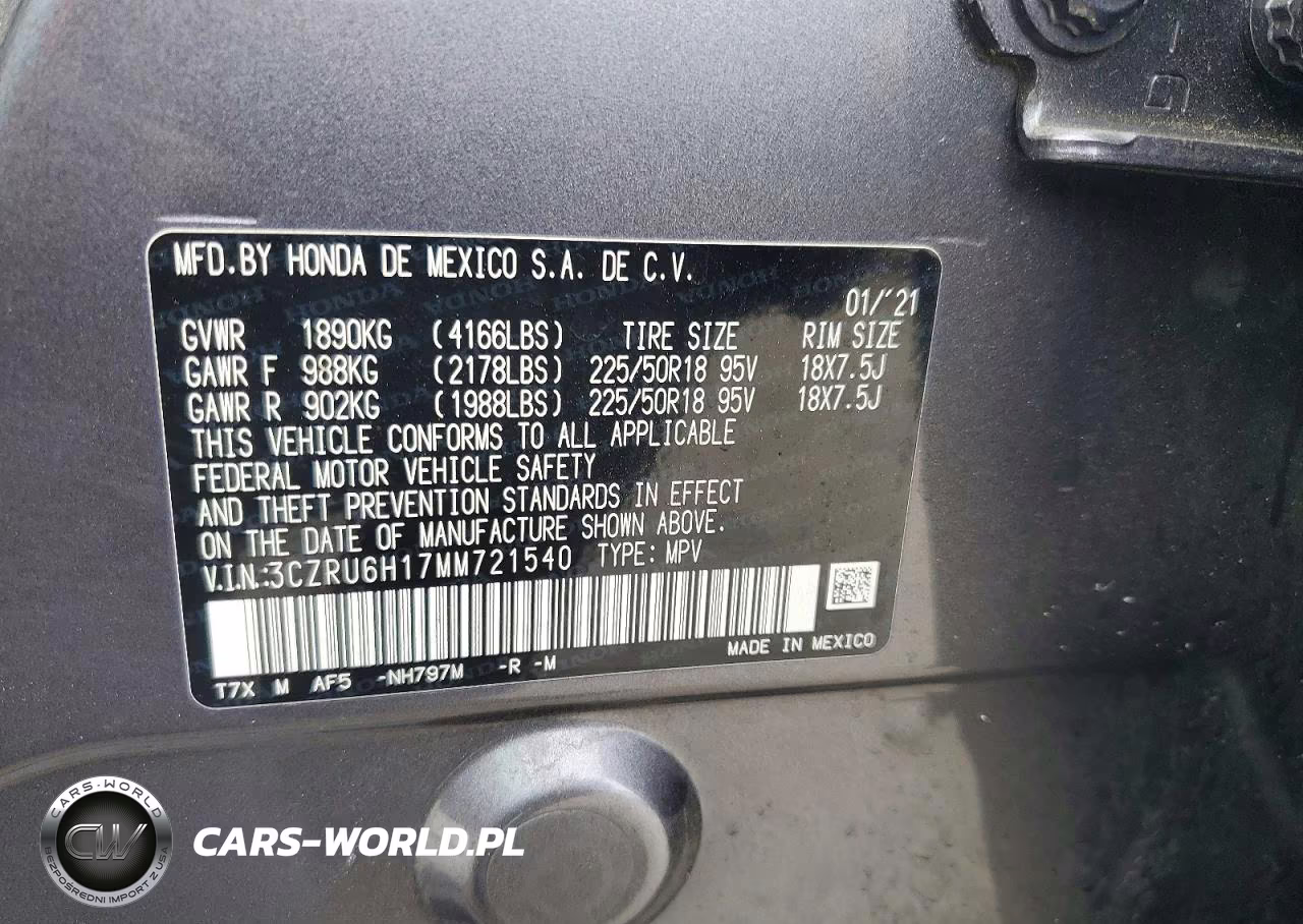 2021 Honda Hr-V Sport VIN:3CZRU6H17MM721540 - 13