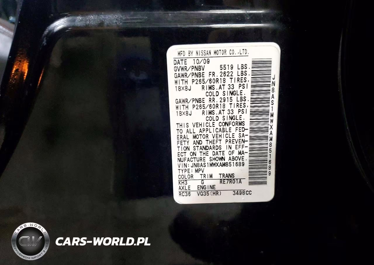 2010 Infiniti Fx35 Base VIN:JN8AS1MWXAM851689 - 12
