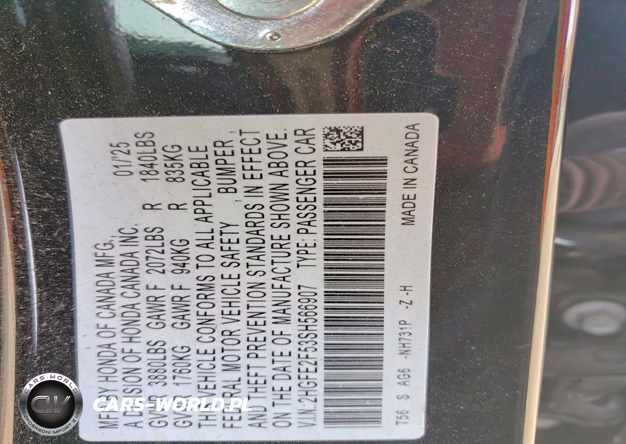 2025 Honda Civic Sport VIN:2HGFE2F53SH566907 - 13