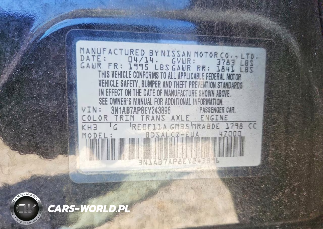 2014 Nissan Sentra S VIN:3N1AB7AP8EY243896 - 12