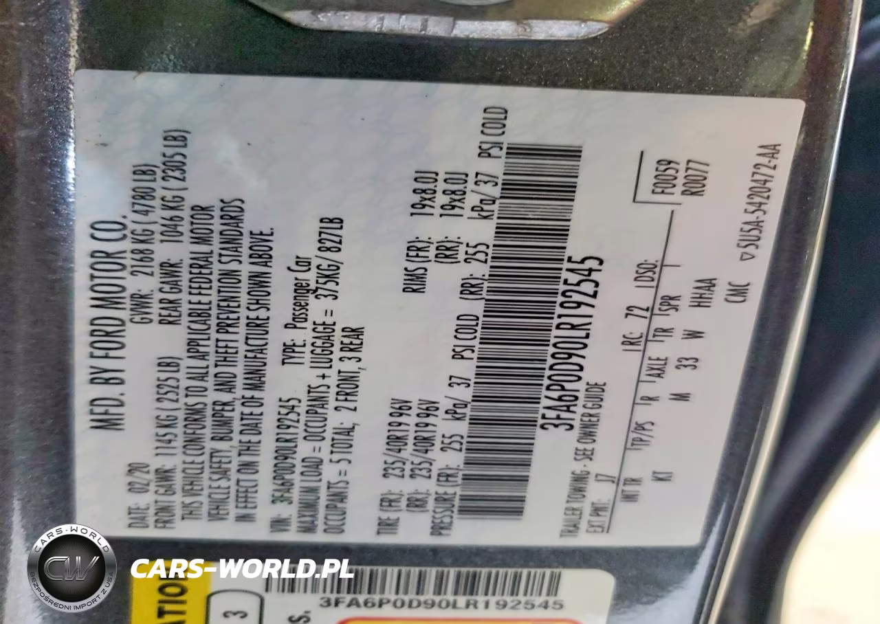 2020 Ford Fusion Titanium VIN:3FA6P0D90LR192545 - 12