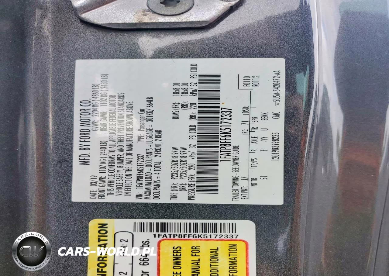 2019 Ford Mustang Gt VIN:1FATP8FF6K5172337 - 12