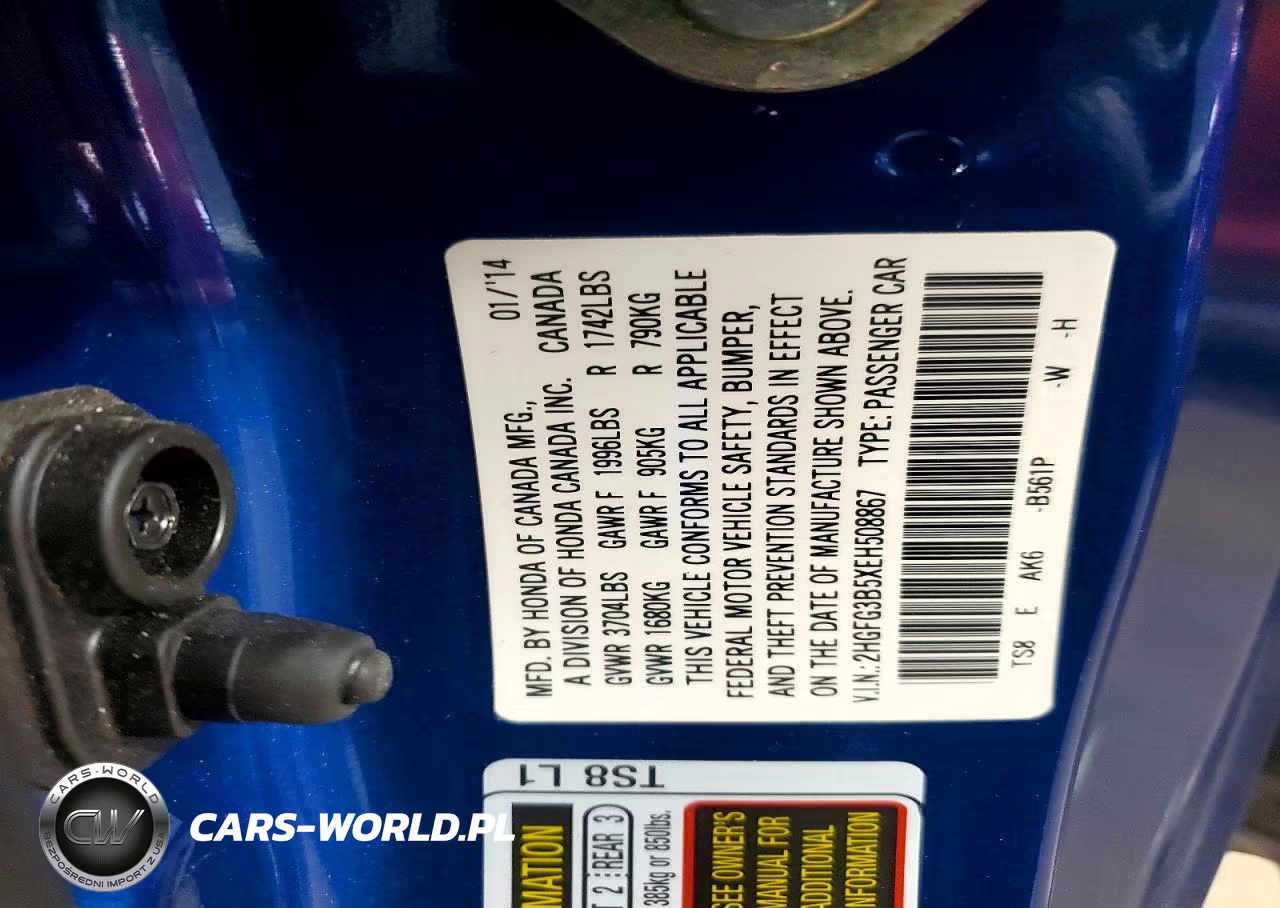 2014 Honda Civic Lx VIN:2HGFG3B5XEH508867 - 12