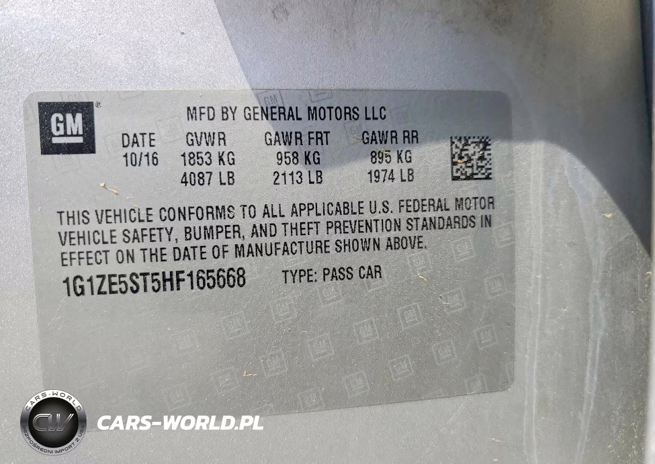 2017 Chevrolet Malibu Lt VIN:1G1ZE5ST5HF165668 - 12