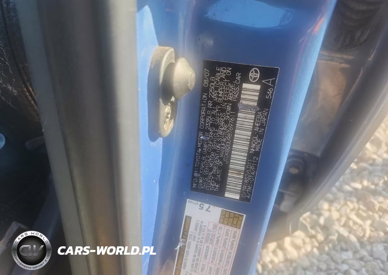 2008 Toyota Prius Base VIN:JTDKB20U987697611 - 12