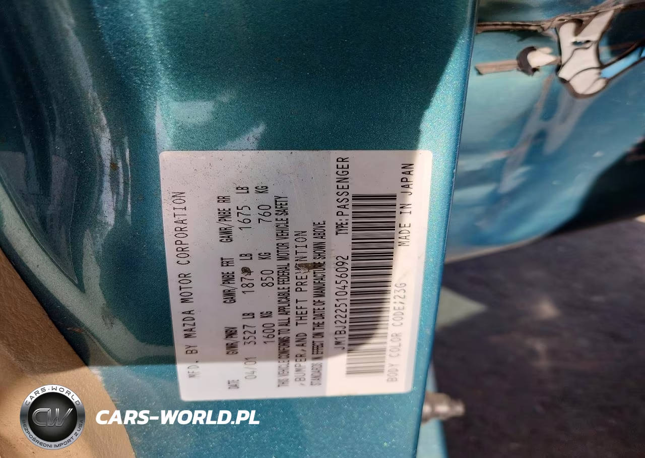 2001 Mazda Protege Dx VIN:JM1BJ222510456092 - 12