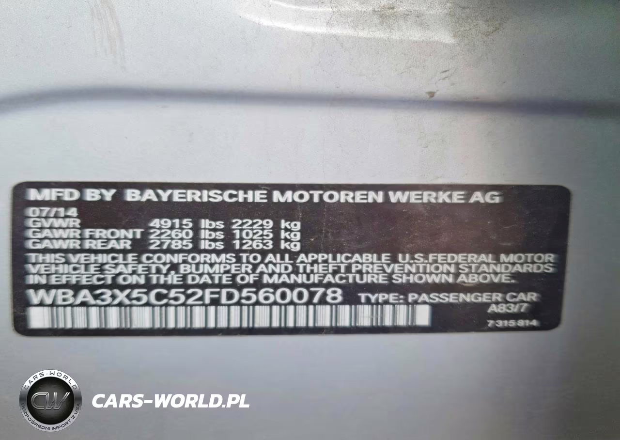 2015 BMW 328 Xigt VIN:WBA3X5C52FD560078 - 12