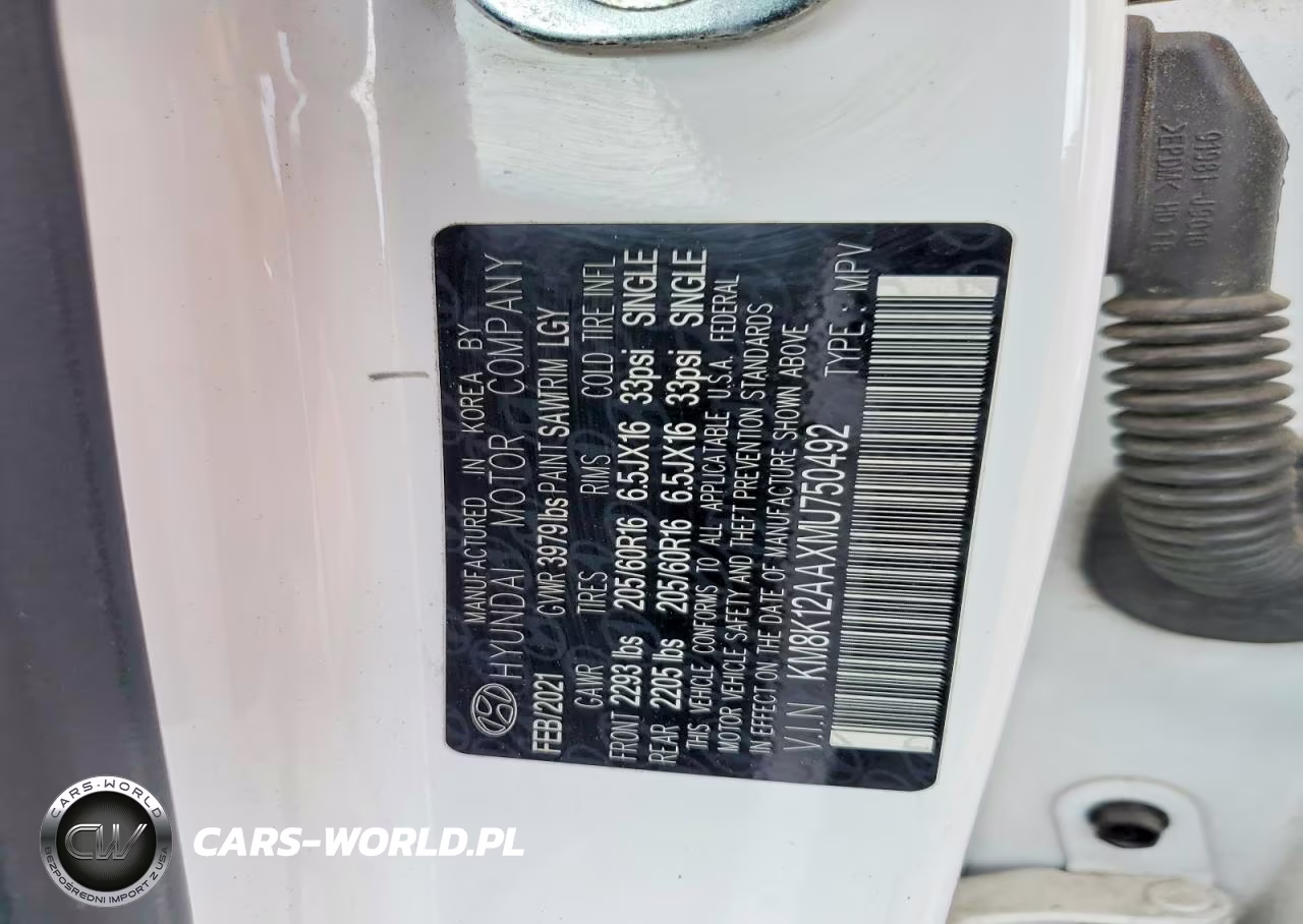 2021 Hyundai Kona Se VIN:KM8K12AAXMU750492 - 12