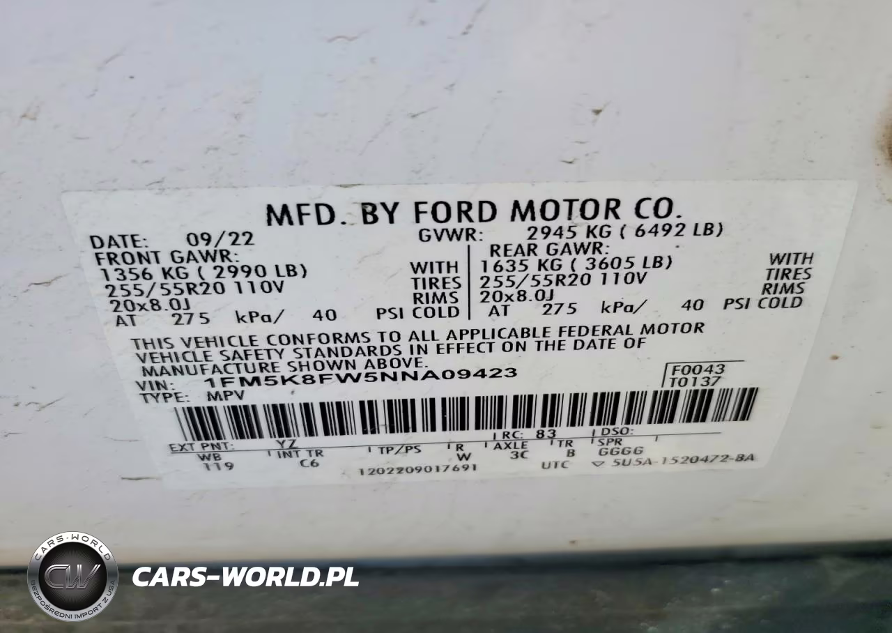 2022 Ford Explorer Limited VIN:1FM5K8FW5NNA09423 - 12