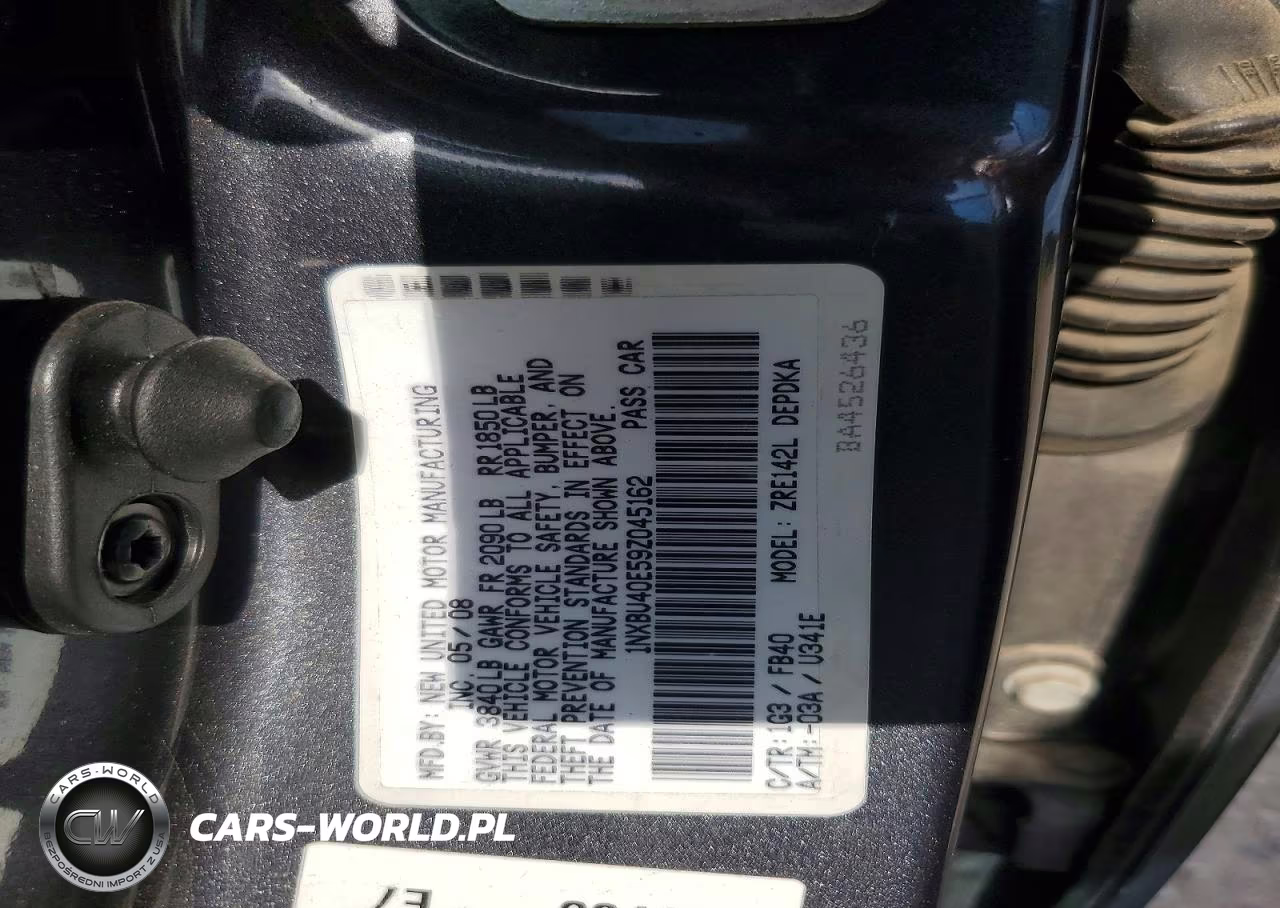 TOYOTA COROLLA VIN:1NXBU40E59Z045162 - 12