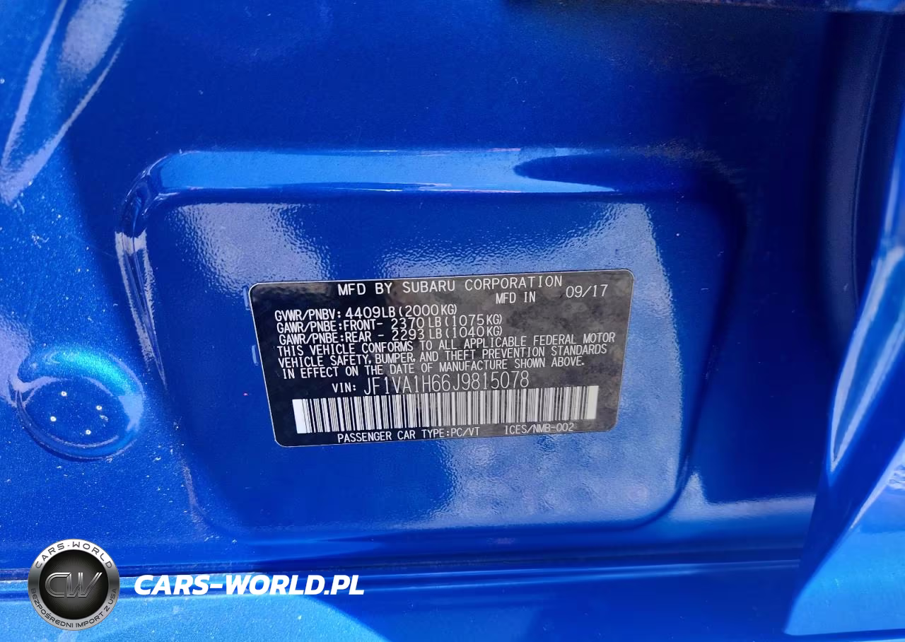 2018 Subaru Wrx Limited VIN:JF1VA1H66J9815078 - 12