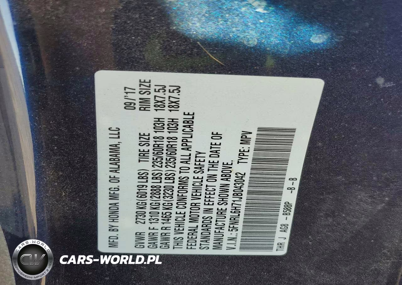2018 Honda Odyssey Exl VIN:5FNRL6H71JB043042 - 14