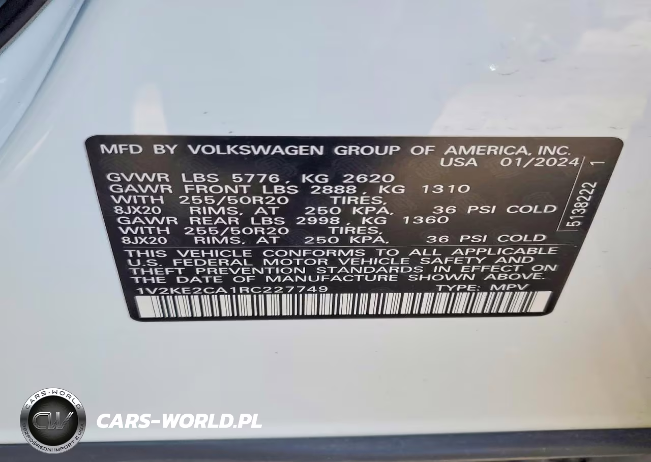 2024 Volkswagen Atlas Cross Sport Se VIN:1V2KE2CA1RC227749 - 12