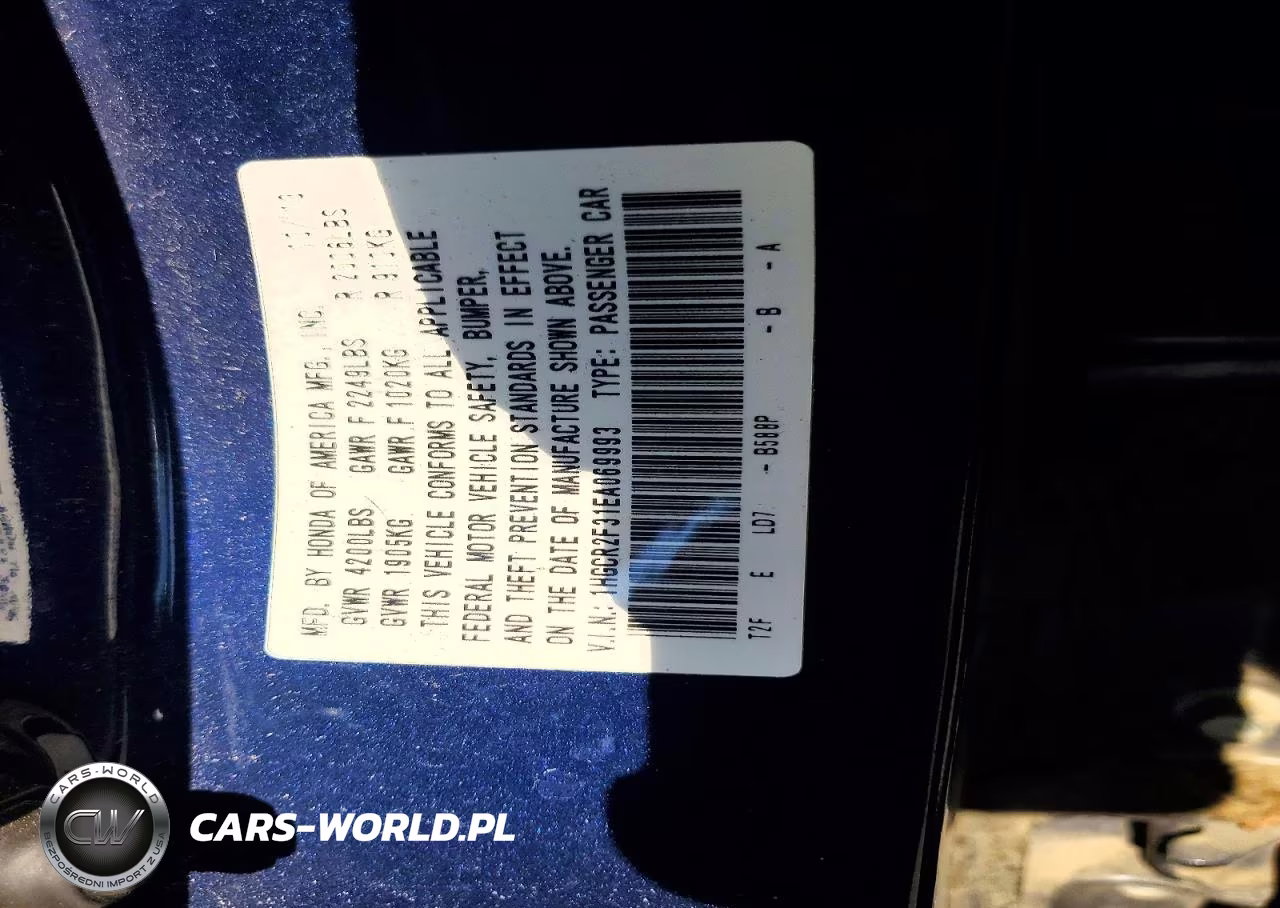 2014 Honda Accord Lx VIN:1HGCR2F31EA069993 - 13