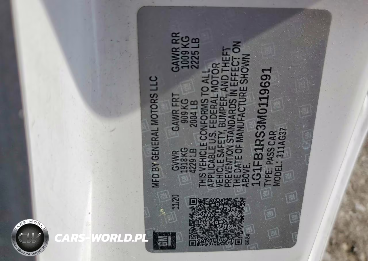 2021 Chevrolet Camaro Ls VIN:1G1FB1RS3M0119691 - 12