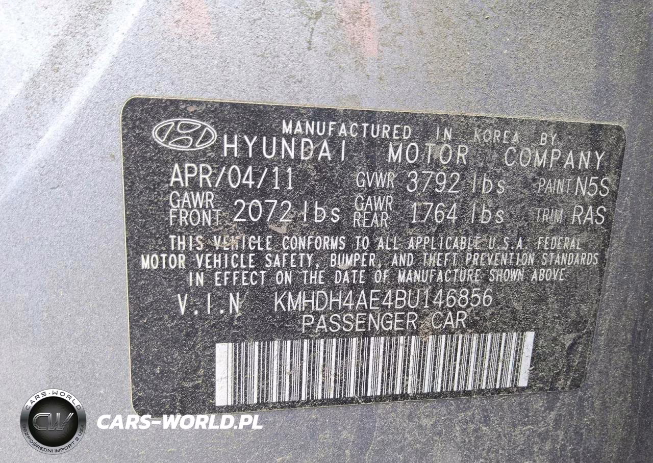 2011 Hyundai Elantra Gls VIN:KMHDH4AE4BU146856 - 12