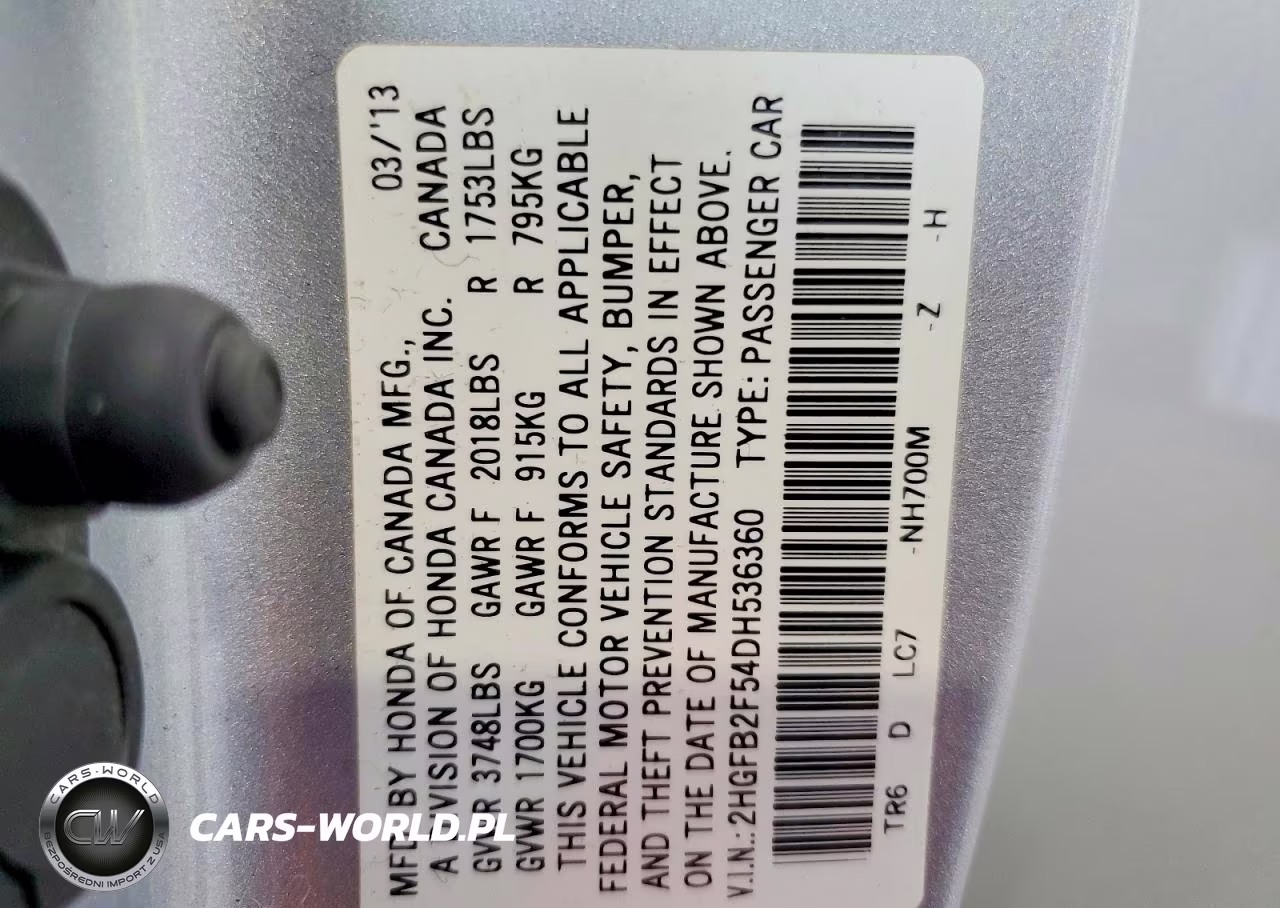 2013 Honda Civic Lx VIN:2HGFB2F54DH536360 - 12