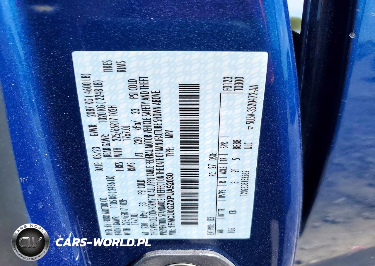 2023 Ford Escape Active VIN:1FMCU0GZXPUA92030 - 13