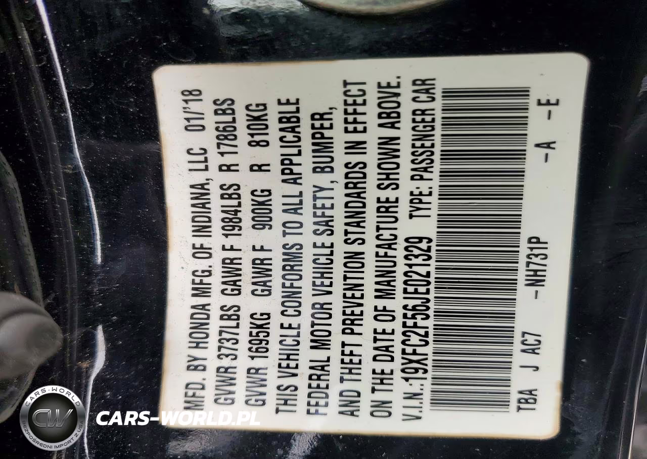 2018 Honda Civic Lx VIN:19XFC2F56JE021329 - 12