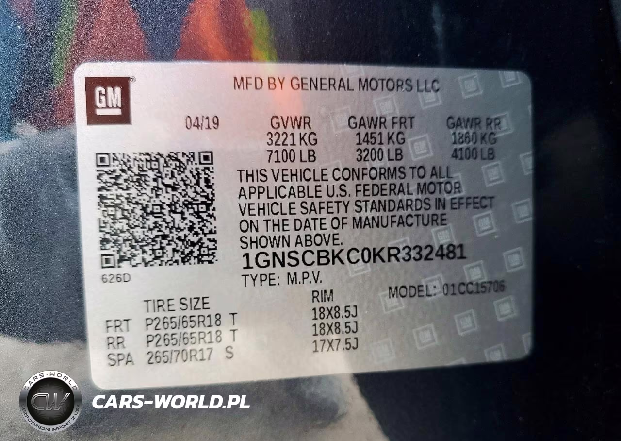 2019 Chevrolet Tahoe C1500 Lt VIN:1GNSCBKC0KR332481 - 13