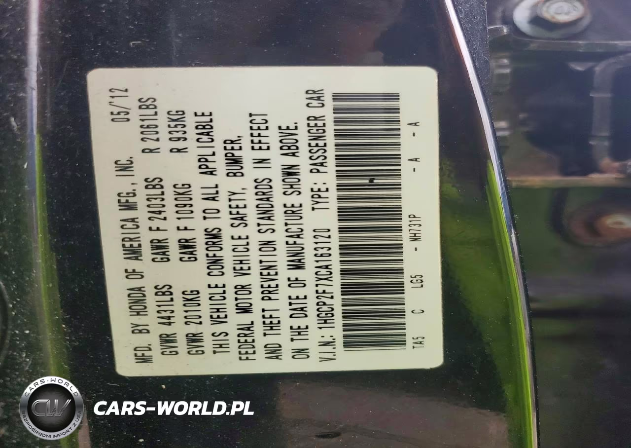 2012 Honda Accord Ex VIN:1HGCP2F7XCA163120 - 13