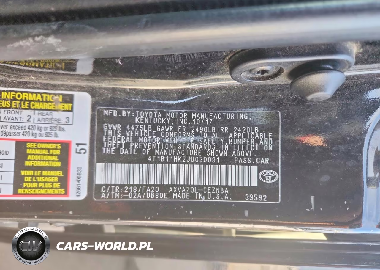 2018 Toyota Camry Le VIN:4T1B11HK2JU030091 - 12